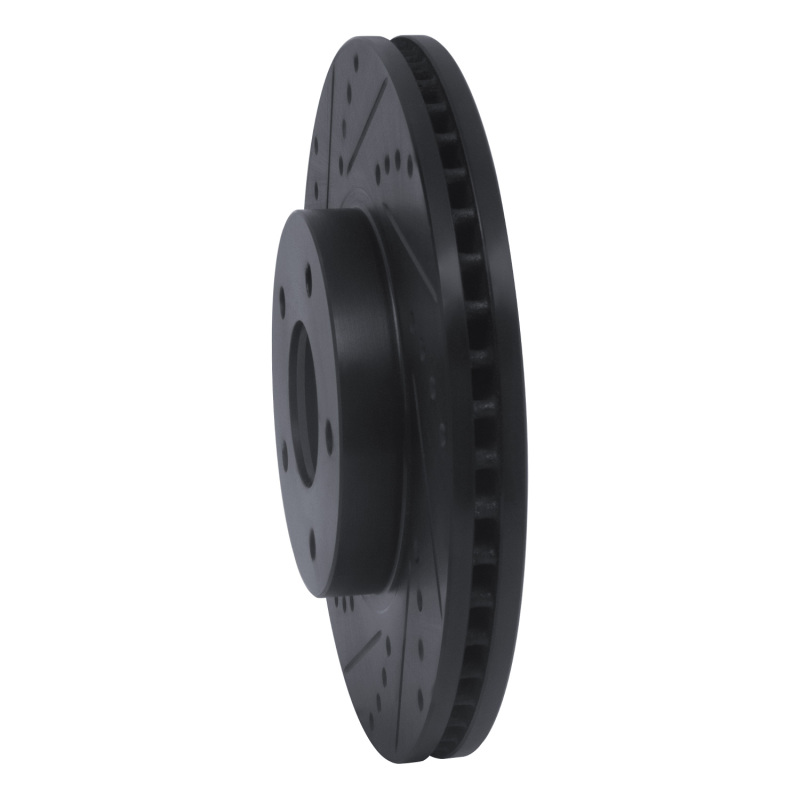 Infiniti Q45 Brake Rotor (1) - Front Left - R1 Concepts - Drilled & Slotted - Black - `97-`01